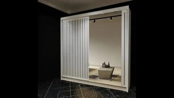 High Gloss Royal Sliding Mirror Wardrobe UK