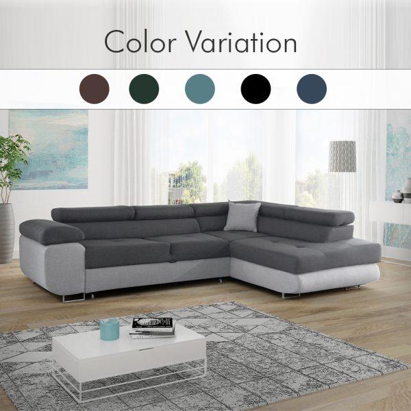 LIDO GREY CORNER SOFA BED