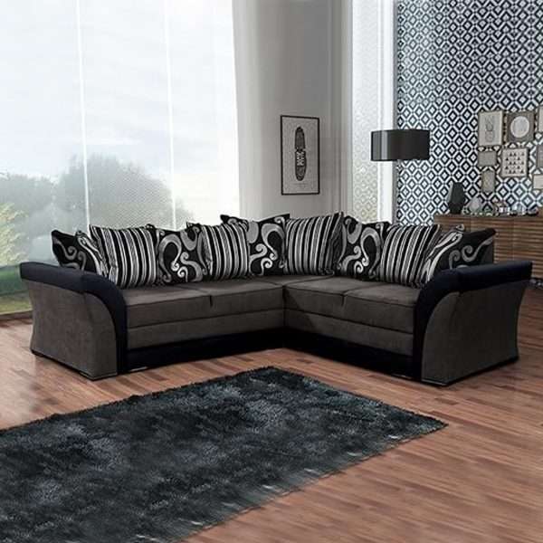 NAV BLACK/GREY CORNER SOFA