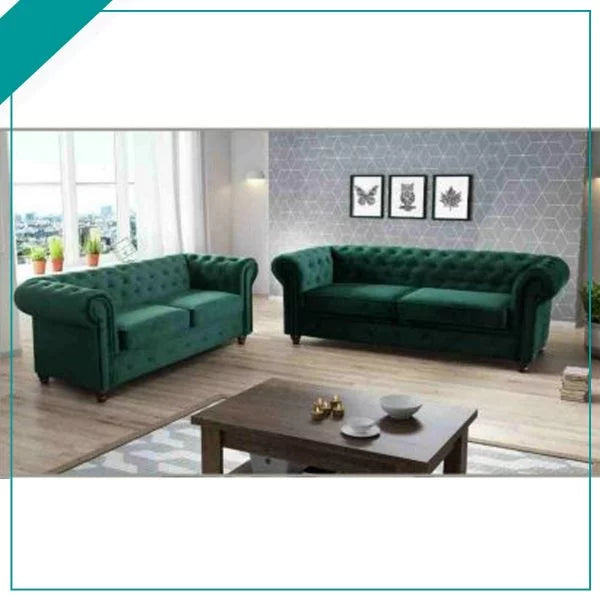 Hero Chesterfield Green 3+2 Seater Sofa