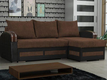 KEVIN BROWN CORNER SOFA BED