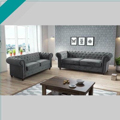 Hero Chesterfield Grey 3+2 Sofa