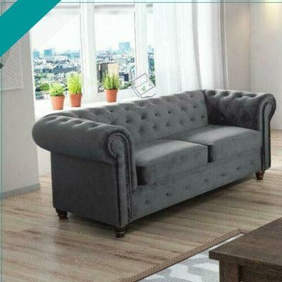 HERO CHESTERFIELD GREY 3+2 SOFA