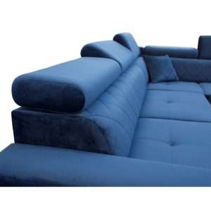 GLOSS CORNER SOFA BED BLUE