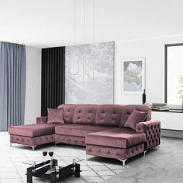 VERSO PINK LARGE GREY SOFA BED