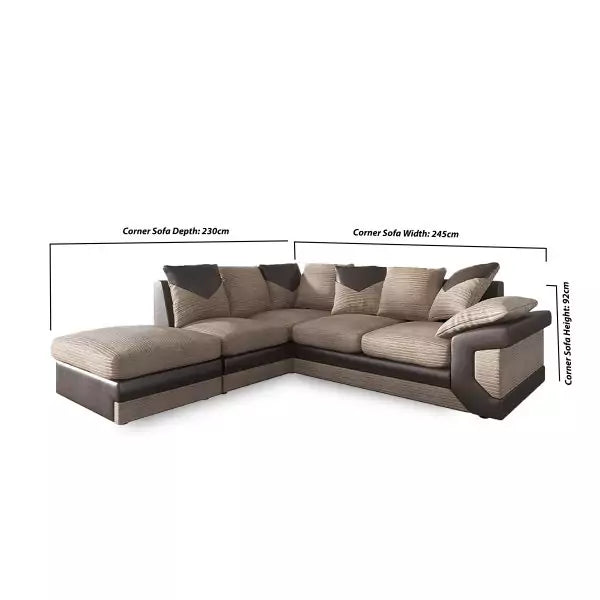 Dino Corner Sofa Beige/Brown