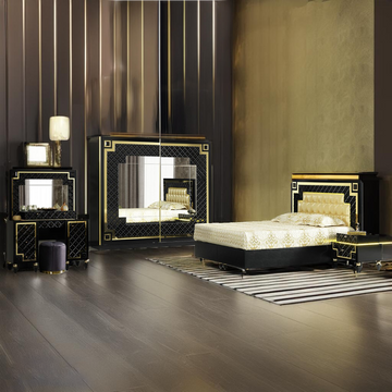 QUEEN BLACK BEDROOM SET