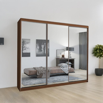 Chicago Walnut Sliding Mirror Wardrobe 90/120/150/180/203cm