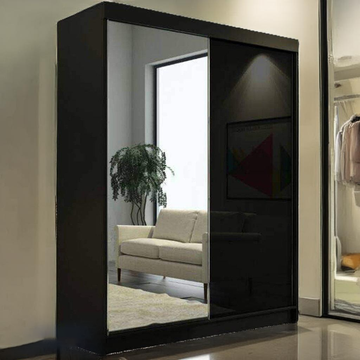 Vikas High Gloss Wardrobes - Black, White 120cm/150cm/200cm/250cm