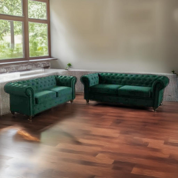 HERO CHESTERFIELD GREEN 3+2 SEATER SOFA