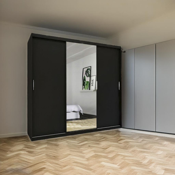 Miami Sliding Wardrobe White, Black, Wenge, Grey, Walnut, Oak 250cm