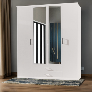 Ozyrys White 3 Door Wardrobe with Drawers