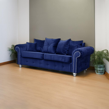 ASHWIN BLUE VELVET SOFA SET