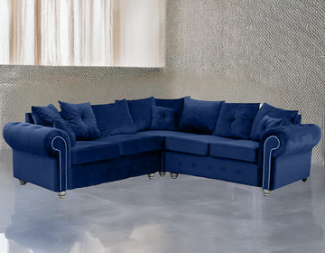 ASHWIN PLUSH VELVET CORNER SOFA