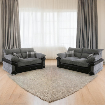 MARYLAND 3+2 SOFA SET BLACK/GREY