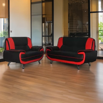 Palermo Red/Black Sofa Set