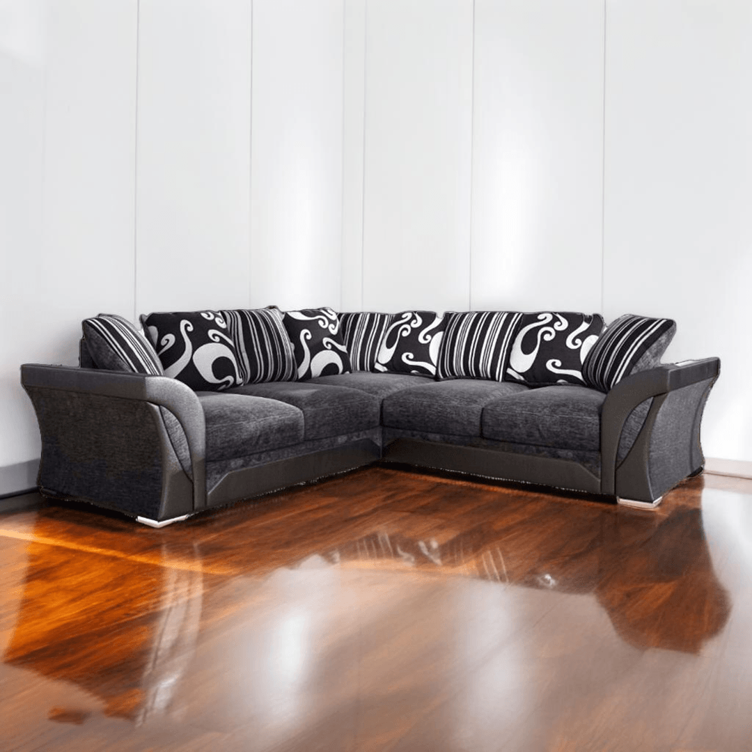 Shannon Corner Sofa Black/Grey