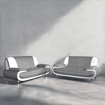 Palermo Grey/White Sofa Set