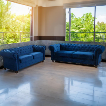 Hero Chesterfield Blue 3+2 Seater Sofa