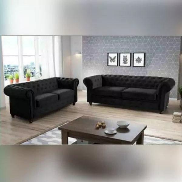 Hero Chesterfield Black 3+2 Seater Sofa