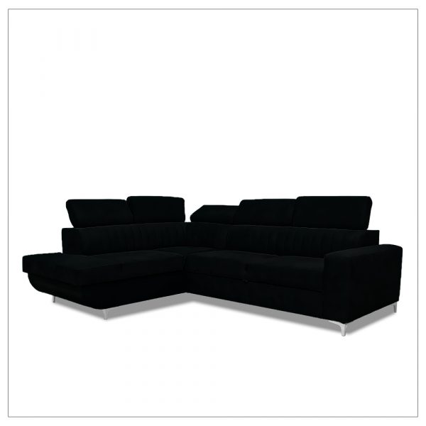 HOUSTON BLACK CORNER SOFA BED