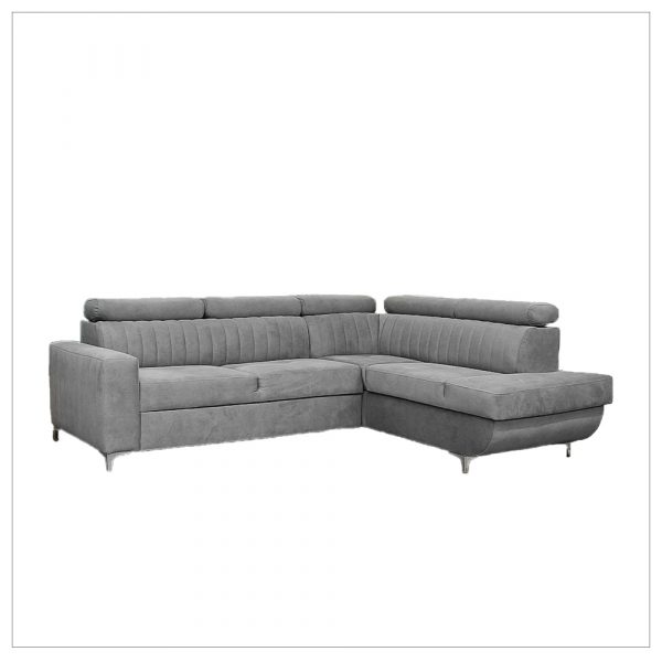 HOUSTON GREY CORNER SOFA BED