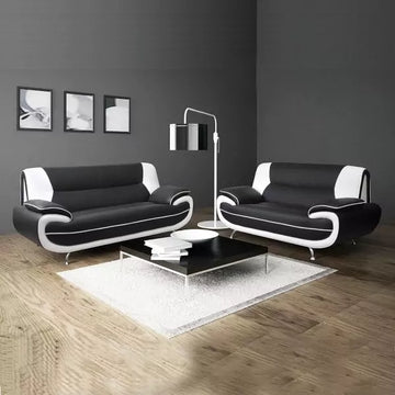 Palermo Black/White Sofa Set