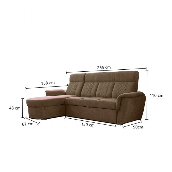 SELLY BROWN SMALL SOFA BED