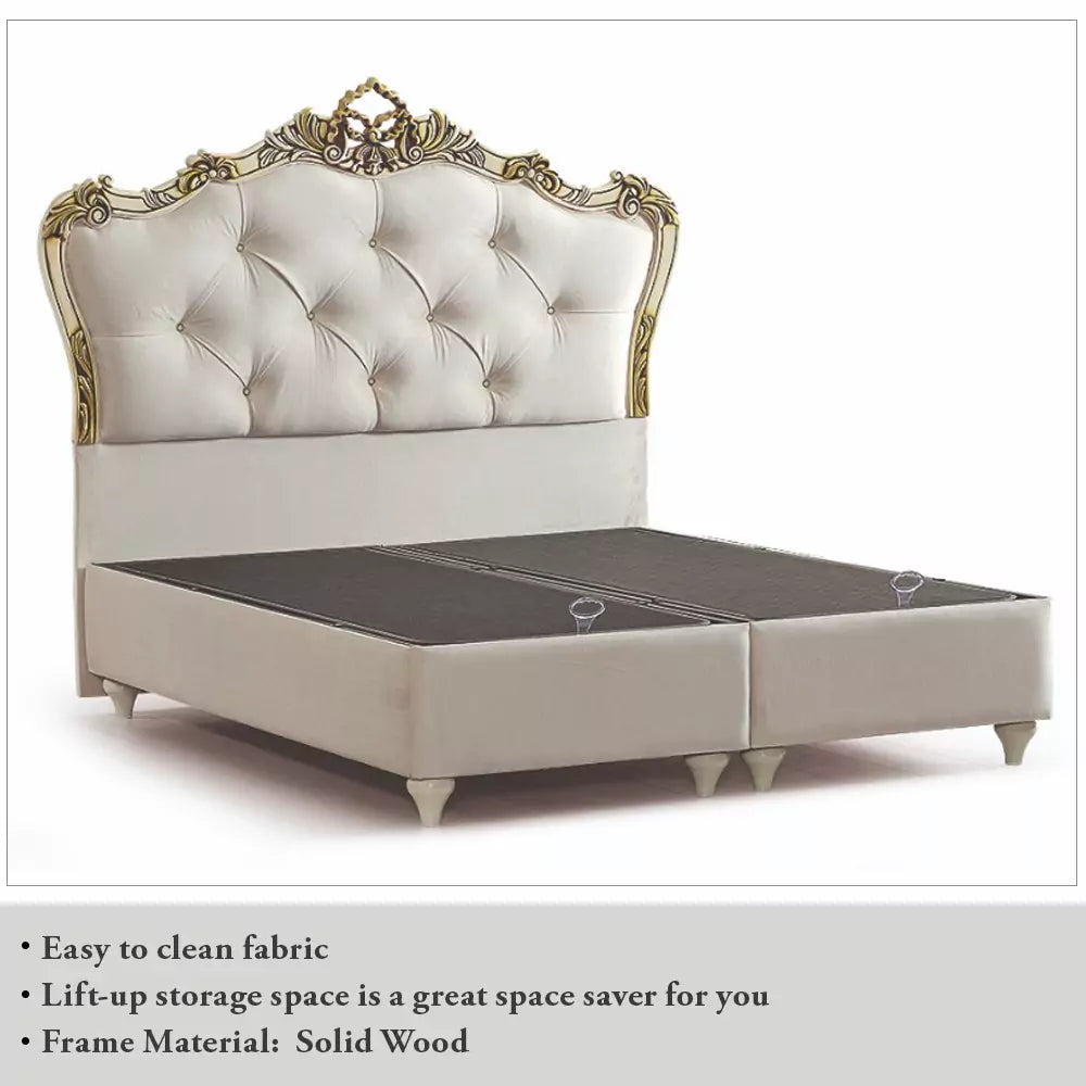 TURKISH CREAM STORAGE BED