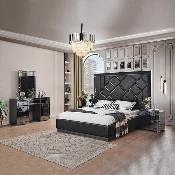 VENICE BLACK LUXURY BEDROOM SET