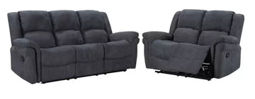 Fabric Grey Recliner Sofa Set