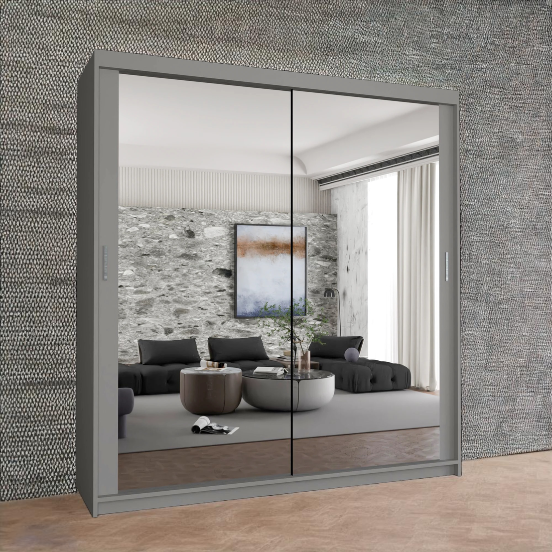 Houston Sliding Wardrobe - 100cm, 120cm, 150cm, 180cm, and 203cm