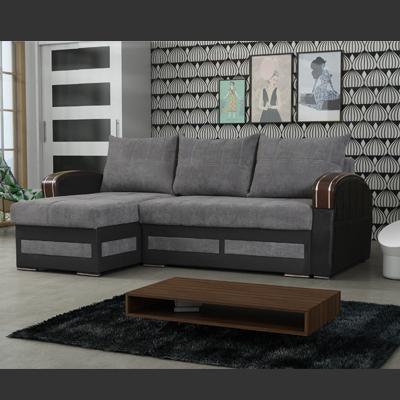 KEVIN GREY CORNER SOFA BED