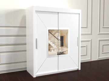 Nicole Sliding Wardrobe - Black, Grey, White 150cm/180cm/203cm